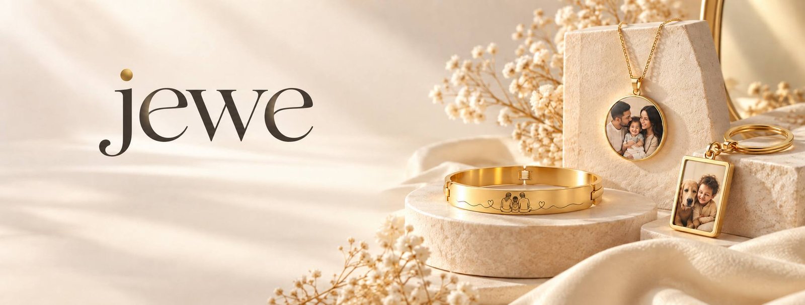 jewe personalized jewelry: necklace, bracelet and keychain
